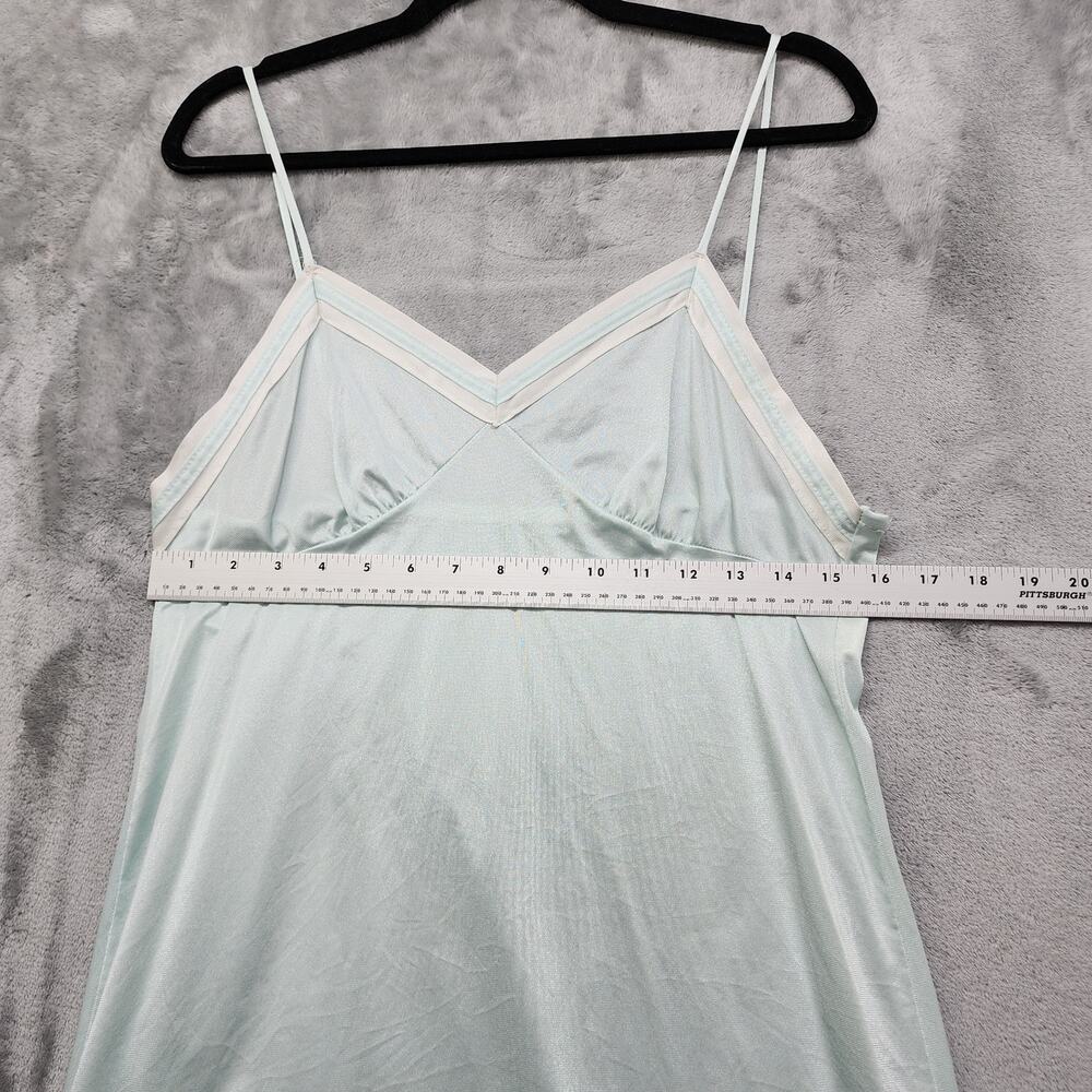 Vintage 60s‎ Petra Fashions Silky Nightgown Size M Baby Blue White Nylon Chemise - Picture 5 of 7